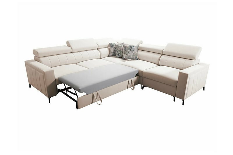 Galbally 4-sits Hörnbäddsoffa NO_BRAND Black - Huonekalut - Sohva - Vuodesohva