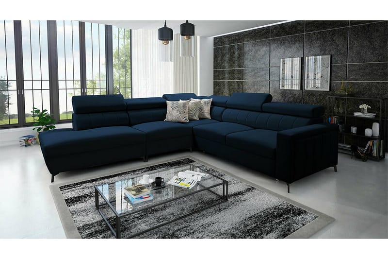 Galbally 4-sits Hörnbäddsoffa NO_BRAND Dark blue - Huonekalut - Sohva - Vuodesohva