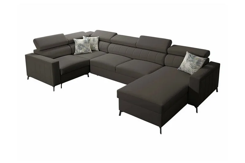 Galbally 4-sits Hörnbäddsoffa NO_BRAND Dark brown - Huonekalut - Sohva - Vuodesohva