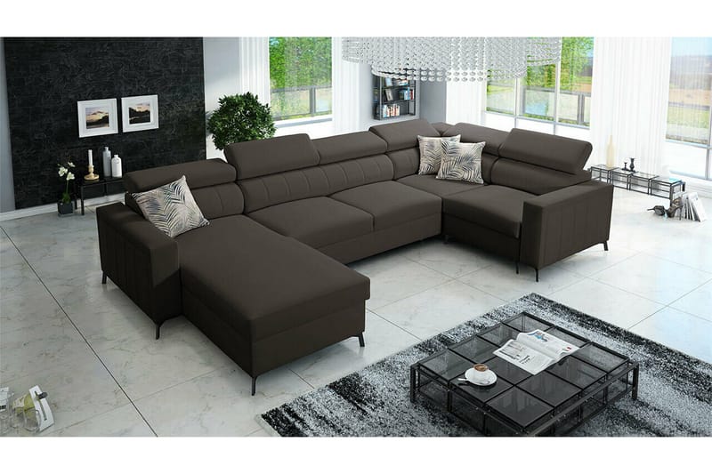 Galbally 4-sits Hörnbäddsoffa NO_BRAND Dark grey - Huonekalut - Sohva - Vuodesohva