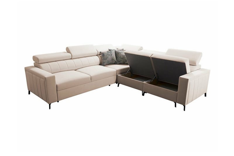 Galbally 4-sits Hörnbäddsoffa NO_BRAND Dark pink - Huonekalut - Sohva - Vuodesohva