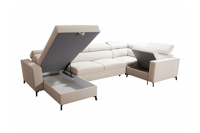 Galbally 4-sits Hörnbäddsoffa NO_BRAND Light grey - Huonekalut - Sohva - Vuodesohva