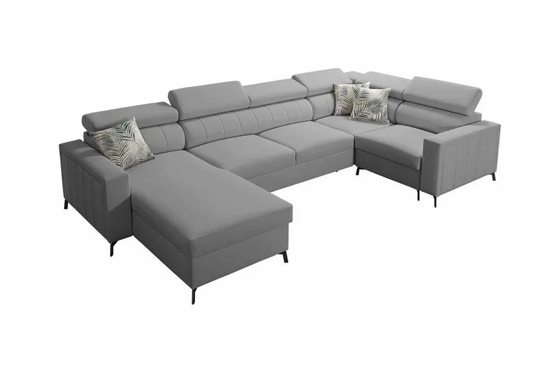 Galbally 4-sits Hörnbäddsoffa NO_BRAND Light grey/Dark grey - Huonekalut - Sohva - Vuodesohva