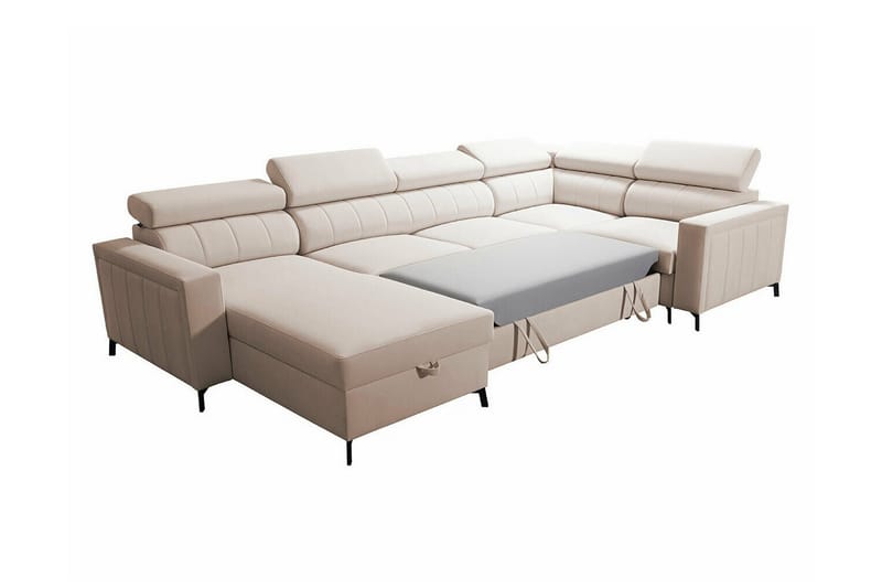 Galbally 4-sits Hörnbäddsoffa NO_BRAND Light grey/Dark grey - Huonekalut - Sohva - Vuodesohva