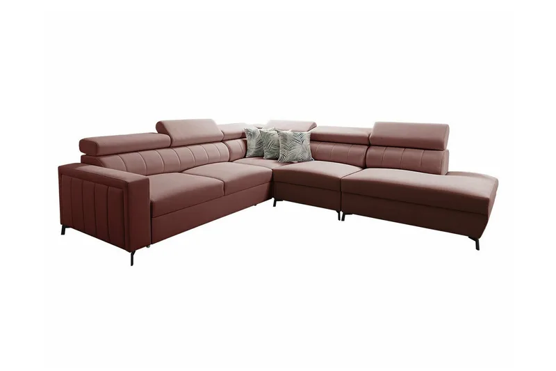 Galbally 4-sits Hörnbäddsoffa NO_BRAND Pink - Huonekalut - Sohva - Vuodesohva