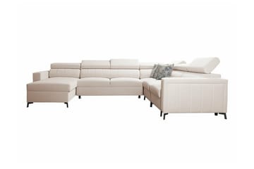 Galbally 5-istuttava vasen u-malliset kulmavuodesohva säilytystilalla kangas - Beige - Huonekalut - Sohva - Vuodesohva