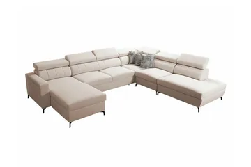 Galbally 5-sits Hörnbäddsoffa beige - Huonekalut - Sohva - Vuodesohva