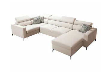 Galbally 5-sits Hörnbäddsoffa beige - Huonekalut - Sohva - Vuodesohva