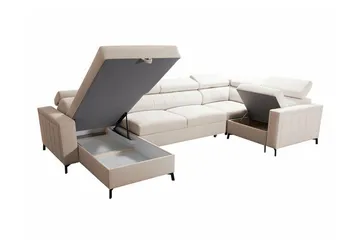 Galbally 5-sits Hörnbäddsoffa beige - Huonekalut - Sohva - Vuodesohva