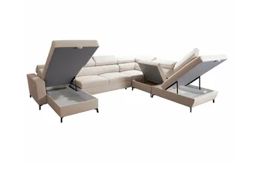 Galbally 5-sits Hörnbäddsoffa beige - Huonekalut - Sohva - Vuodesohva