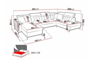 Galbally 5-sits Hörnbäddsoffa Dark blue - Huonekalut - Sohva - Vuodesohva