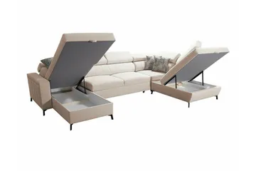 Galbally 5-sits Hörnbäddsoffa Dark brown - Huonekalut - Sohva - Vuodesohva