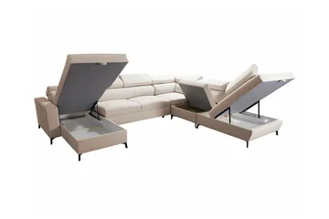 Galbally 5-sits Hörnbäddsoffa Dark brown - Huonekalut - Sohva - Vuodesohva