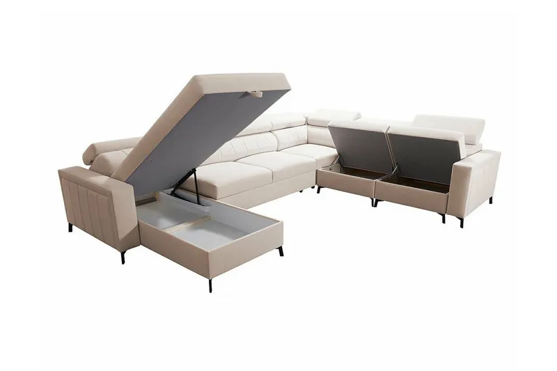 Galbally 5-sits Hörnbäddsoffa Dark brown - Huonekalut - Sohva - Vuodesohva