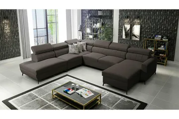 Galbally 5-sits Hörnbäddsoffa Dark brown - Huonekalut - Sohva - Vuodesohva