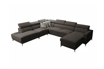 Galbally 5-sits Hörnbäddsoffa Dark brown - Huonekalut - Sohva - Vuodesohva