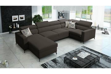 Galbally 5-sits Hörnbäddsoffa Dark brown - Huonekalut - Sohva - Vuodesohva