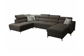 Galbally 5-sits Hörnbäddsoffa Dark brown - Huonekalut - Sohva - Vuodesohva