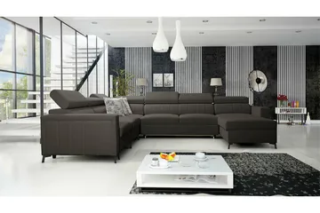 Galbally 5-sits Hörnbäddsoffa Dark brown - Huonekalut - Sohva - Vuodesohva