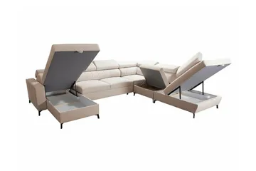 Galbally 5-sits Hörnbäddsoffa Dark brown - Huonekalut - Sohva - Vuodesohva