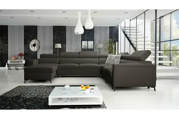 Galbally 5-sits Hörnbäddsoffa Dark brown - Huonekalut - Sohva - Vuodesohva