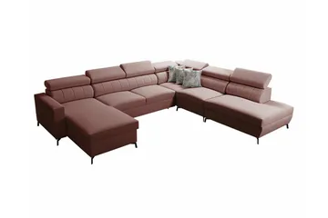 Galbally 5-sits Hörnbäddsoffa Dark pink - Huonekalut - Sohva - Vuodesohva