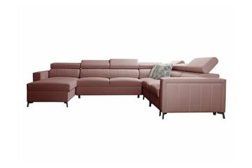 Galbally 5-sits Hörnbäddsoffa Dark pink - Huonekalut - Sohva - Vuodesohva