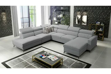 Galbally 5-sits Hörnbäddsoffa Light grey - Huonekalut - Sohva - Vuodesohva