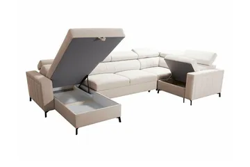Galbally 5-sits Hörnbäddsoffa Light grey/Dark grey - Huonekalut - Sohva - Vuodesohva