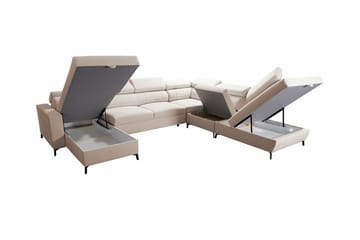 Galbally 5-sits Hörnbäddsoffa Light grey/Dark grey - Huonekalut - Sohva - Vuodesohva