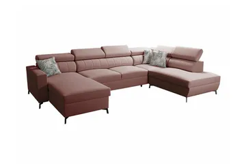 Galbally 5-sits Hörnbäddsoffa Light pink - Huonekalut - Sohva - Vuodesohva