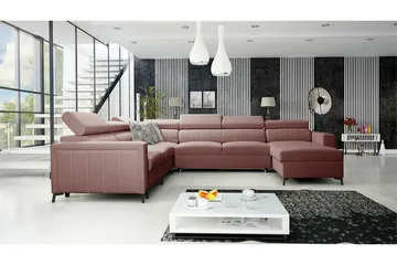 Galbally 5-sits Hörnbäddsoffa Light pink - Huonekalut - Sohva - Vuodesohva