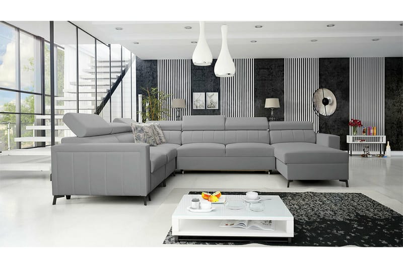 Galbally 5-sits Hörnbäddsoffa Ljusgrå - Huonekalut - Sohva - Vuodesohva