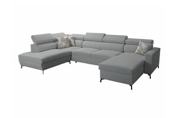 Galbally 5-sits Hörnbäddsoffa Ljusgrå - Huonekalut - Sohva - Vuodesohva