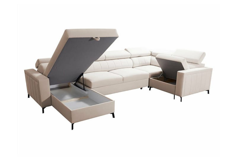 Galbally 5-sits Hörnbäddsoffa NO_BRAND beige - Huonekalut - Sohva - Vuodesohva