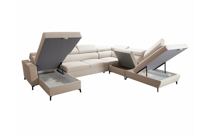 Galbally 5-sits Hörnbäddsoffa NO_BRAND beige - Huonekalut - Sohva - Vuodesohva