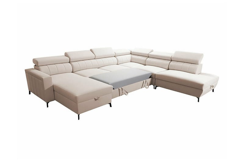Galbally 5-sits Hörnbäddsoffa NO_BRAND beige - Huonekalut - Sohva - Vuodesohva