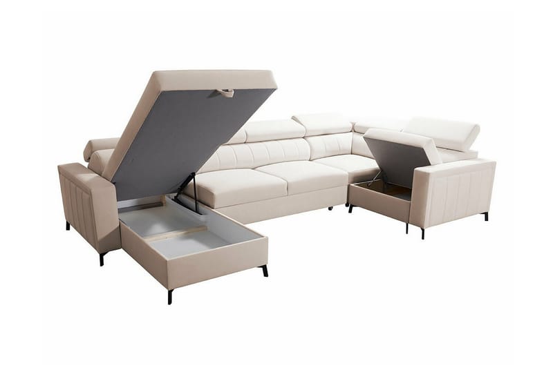 Galbally 5-sits Hörnbäddsoffa NO_BRAND beige - Huonekalut - Sohva - Vuodesohva
