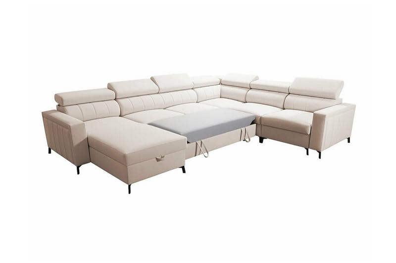 Galbally 5-sits Hörnbäddsoffa NO_BRAND beige - Huonekalut - Sohva - Vuodesohva