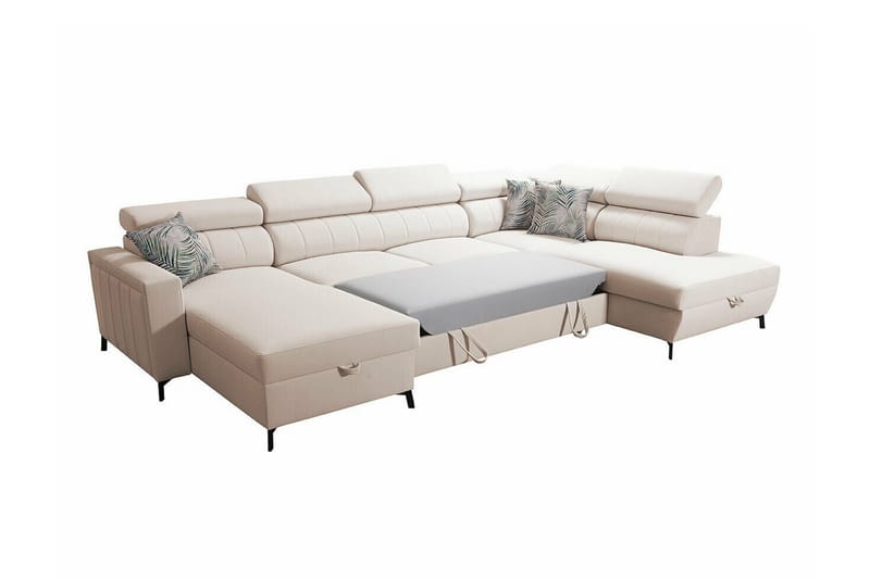 Galbally 5-sits Hörnbäddsoffa NO_BRAND Beige - Huonekalut - Sohva - Vuodesohva
