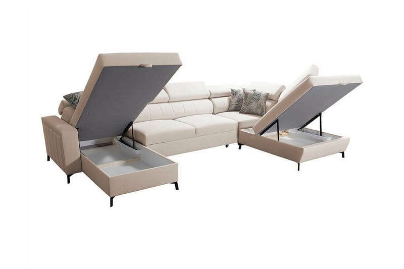 Galbally 5-sits Hörnbäddsoffa NO_BRAND Dark brown - Huonekalut - Sohva - Vuodesohva