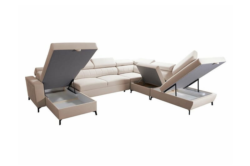 Galbally 5-sits Hörnbäddsoffa NO_BRAND Dark brown - Huonekalut - Sohva - Vuodesohva