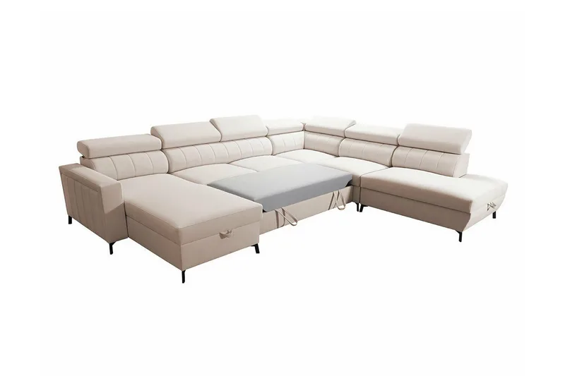 Galbally 5-sits Hörnbäddsoffa NO_BRAND Dark pink - Huonekalut - Sohva - Vuodesohva