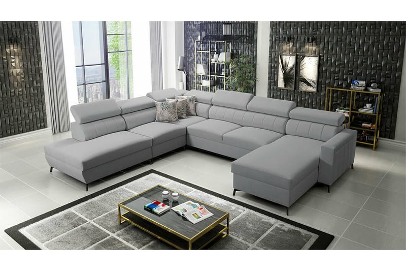 Galbally 5-sits Hörnbäddsoffa NO_BRAND Light grey - Huonekalut - Sohva - Vuodesohva