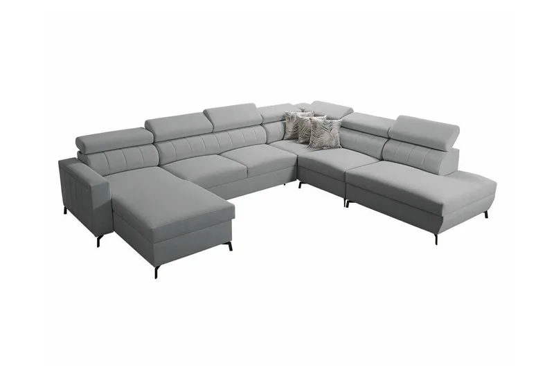 Galbally 5-sits Hörnbäddsoffa NO_BRAND Light grey/Dark grey - Huonekalut - Sohva - Vuodesohva