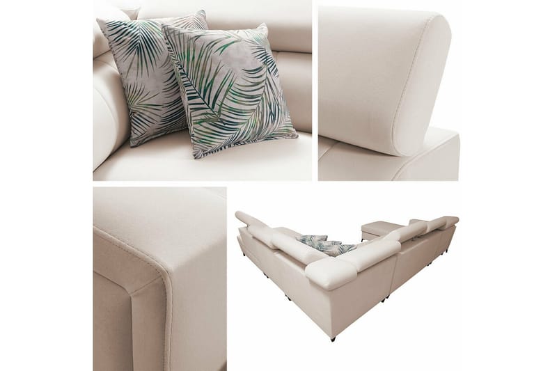 Galbally 5-sits Hörnbäddsoffa NO_BRAND Light grey/Dark grey - Huonekalut - Sohva - Vuodesohva