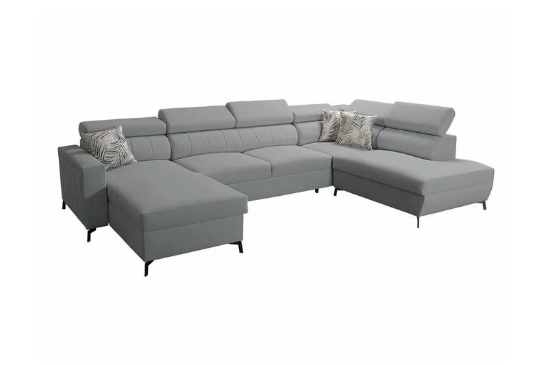 Galbally 5-sits Hörnbäddsoffa NO_BRAND Light grey/Dark grey - Huonekalut - Sohva - Vuodesohva