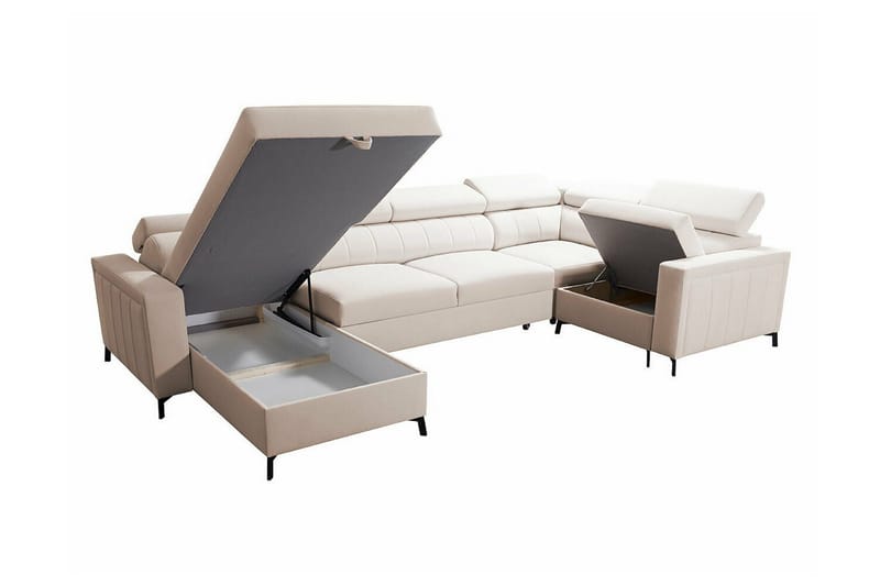 Galbally 5-sits Hörnbäddsoffa NO_BRAND Light pink - Huonekalut - Sohva - Vuodesohva
