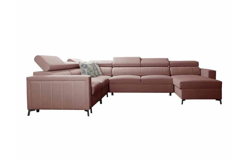 Galbally 5-sits Hörnbäddsoffa NO_BRAND Light pink - Huonekalut - Sohva - Vuodesohva