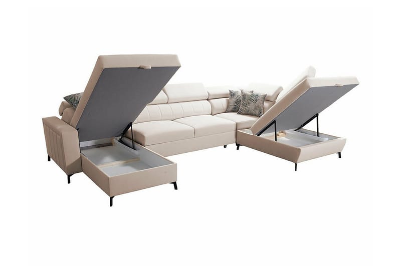Galbally 5-sits Hörnbäddsoffa NO_BRAND Light pink - Huonekalut - Sohva - Vuodesohva